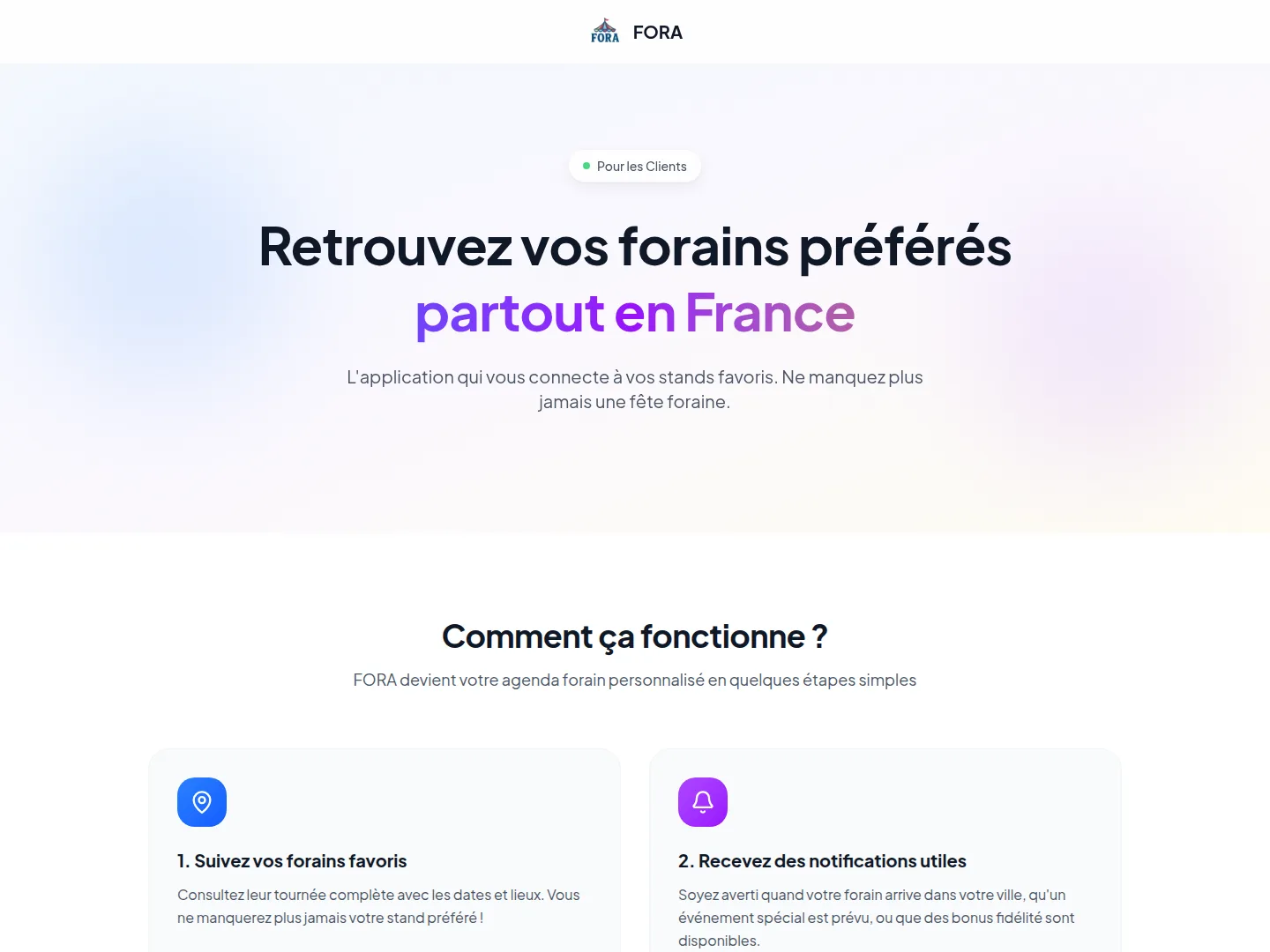 Aperçu de la page d'accueil de Fête Fora